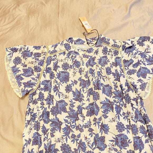 NWT Rebecca Minkoff Natalia Dress Blue White Floral Size S - Picture 7 of 7
